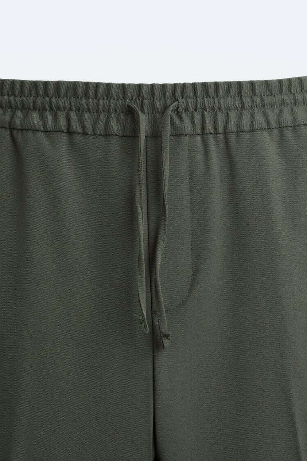 ZARA БРЮКИ-ДЖОГГЕРЫ КОМФОРТНОЙ ПОСАДКИ, ТЕМНО-ЗЕЛЕНЫЙ