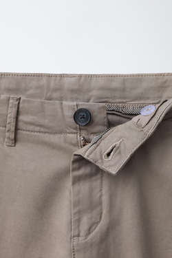 ZARA БАЗОВЫЕ БРЮКИ ЧИНОС, БЕЖЕВЫЙ