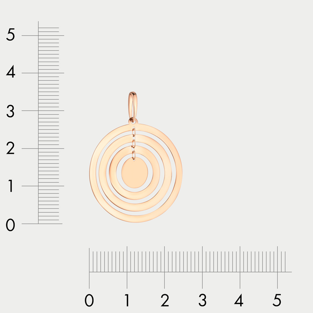 Подвеска женская из розового золота 585 пробы без вставок (арт. 500183-1000)