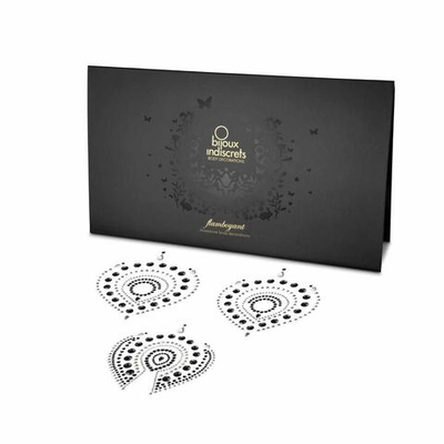 Черно-серые наклейки на грудь и зону бикини FLAMBOYANT (Цвет: черный с серым)