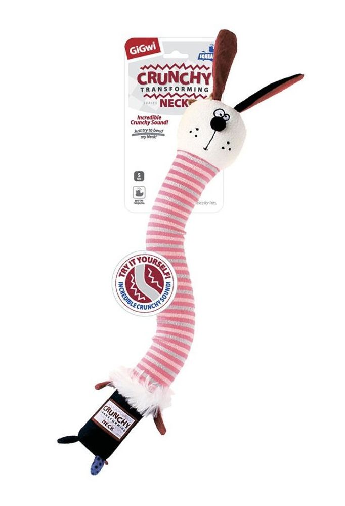 GiGwi 75516 Игрушка Заяц с пищалкой и хрустящей шеей 28см