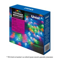 ULD-D50 8M-С08 IP44 MULTI Гирлянда светодиодная Дюралайт. 8м. С контроллером. Разноцветный свет. Провод прозрачный. ТМ Uniel