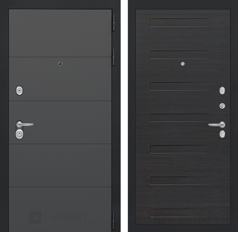 Дверь входная Лабиринт ART Графит 14 - Эковенге металлическая