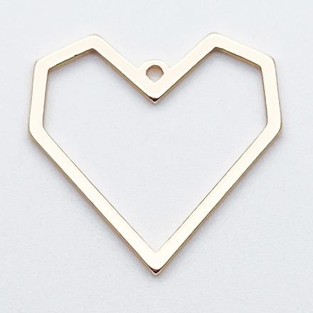 Подвеска Сердце, цвет золото, размер 22*22 мм, цена за 1 шт
