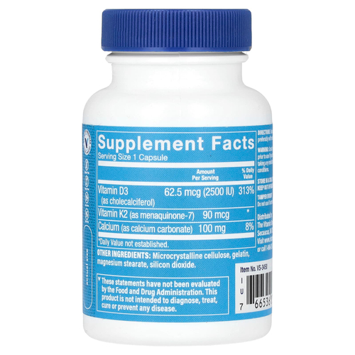 The Vitamin Shoppe, витамины D3 и К2, 60 капсул