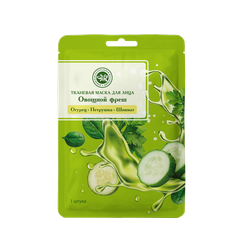 Тканевая маска для лица SUPERFOOD Овощной фреш Огурец, Шпинат, Петрушка Крымская Натуральная Коллекция  выравнивающая тон лица маска