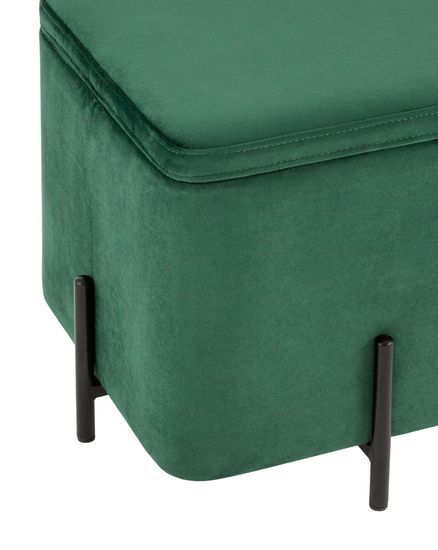 Пуф Грейс квардрат с ящиком велюр зелёный