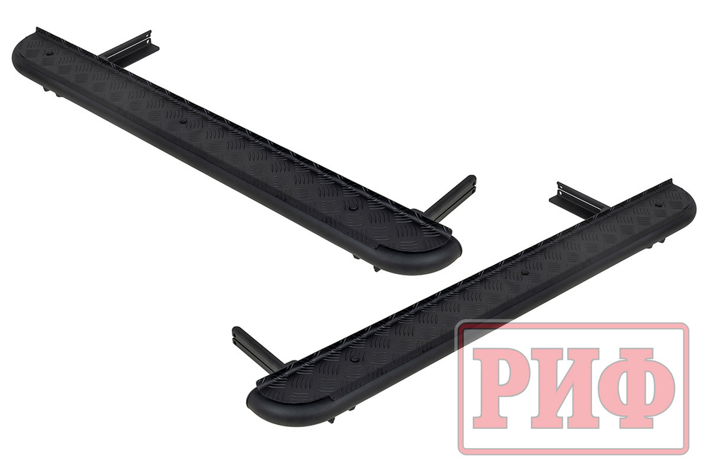 Пороги силовые ВАЗ Нива черные РИФ