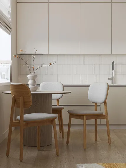 Стул с обивкой Saga, рогожка, бежевый