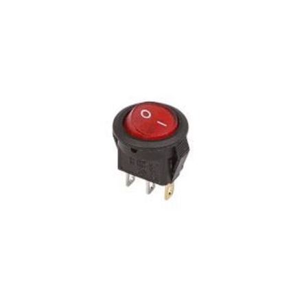 Выключатель клавишный круглый 250В 3А (3с) ON-OFF красный с подсветкой Micro REXANT