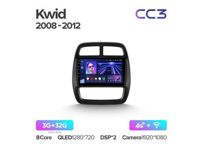 Магнитола Teyes CC3 4-64 Renault Kwid 2015 — 2019 9.0"