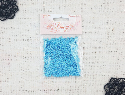 Бисер некалиброванный, 20 гр, размер 8/0, пр-во Китай