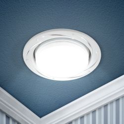 KL 77 AL/WH /1 Светильник ЭРА под лампу Gx53,220V, 13W, серебро/белый | Встраиваемые светильники Для ламп GX53