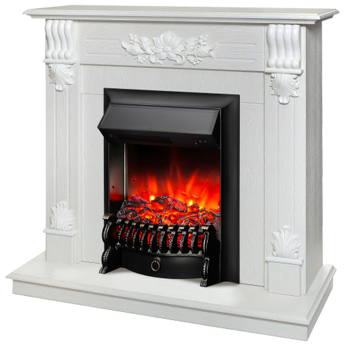 Каминокомплект Real Flame Ottawa WT с очагом Fobos Lux Black (без пульта)
