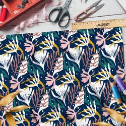 Ткань мембрана разноцветные водоросли на синем фоне