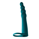 Зеленая вибронасадка 16,5см для двойного проникновения Lola Games Pure Passion Bramble Green 1201-03lola