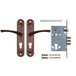 Корпус врезного замка с ручками на планке  KIT А5-3155/3 W/B