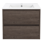 Тумба под раковину Vincea Gio 600 подвесная, 2 выкатных ящика soft-close, R.Oak