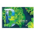 Альбом для рисования, А4, 40 листов, спираль, конгрев, фольга, HATBER, 205х300 мм, "Beautiful birds" (5), 40А4КфвлВсп