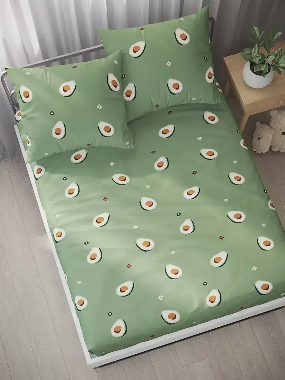 Постельное белье Полисатин Мечта "Avocado" 1,5-сп Наволочка 50х70 см 1 шт Простынь 150x215 смПододеяльник 145x215 см