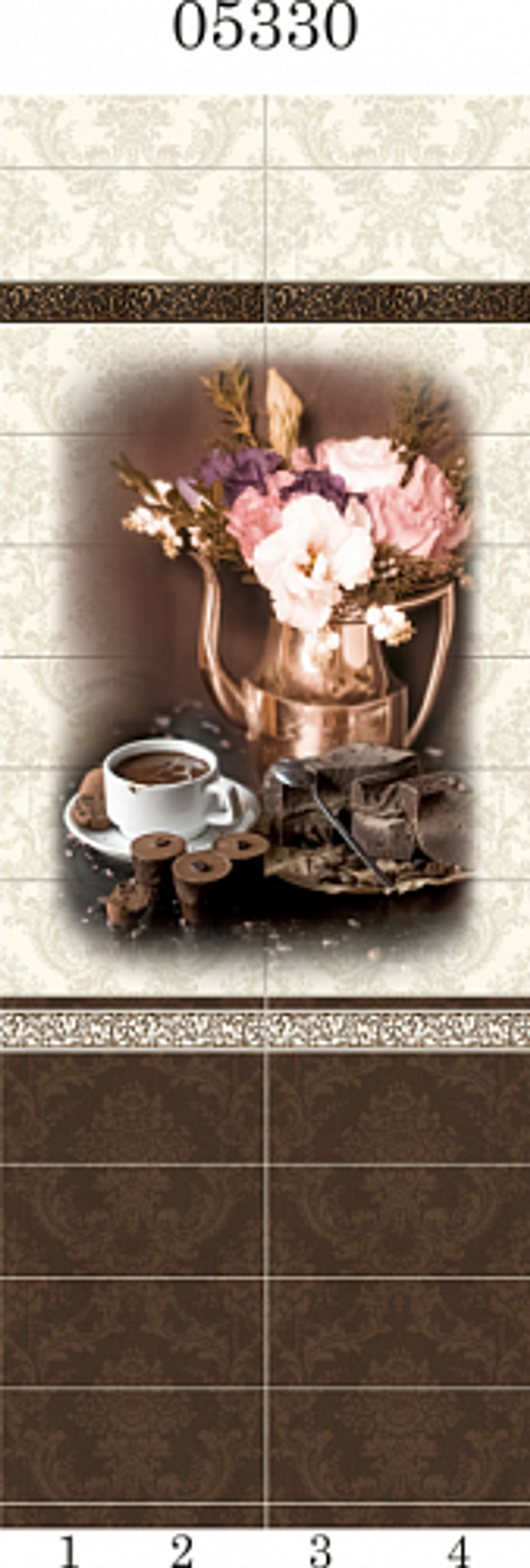 Панель ПВХ фотопечать 3D Panda Шоколад 2700х250 мм