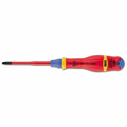 092 DPZB 2x125 Отвертка тонкая для винтов POZIDRIV®-SUPADRIV® 1000 В, USAG (Италия)