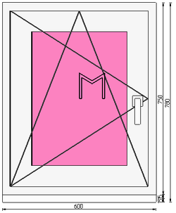 Пластиковое окно 750 х 600 ТермА Эко + Москитная сетка