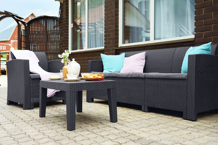 Диван трехместный b:rattan Arizona, антрацит (3-х местная подушка)