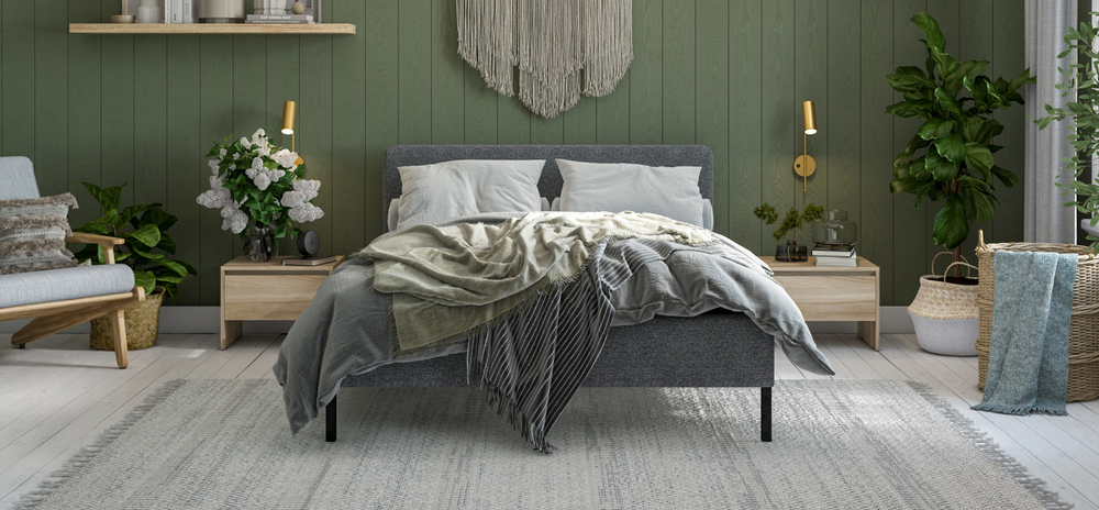 Уна Кровать 160 Рогожка Мальмо серый, Чёрный