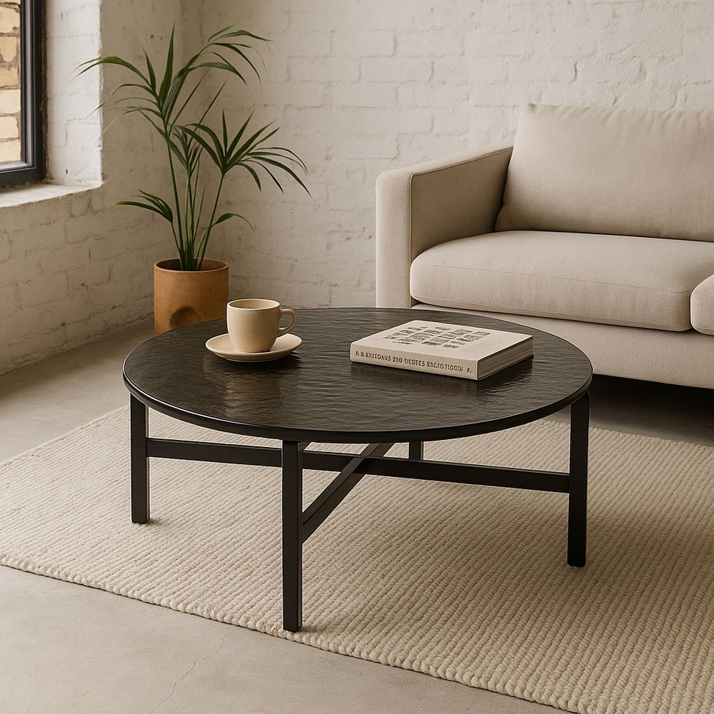 Журнальный столик GEMMA D70, литое стекло