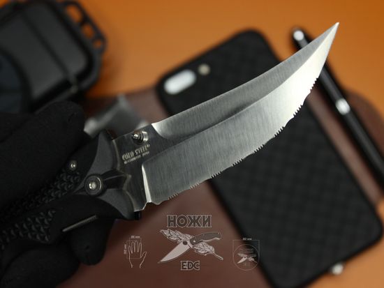 Складной нож Коллекционный Cold Steel Scimitar Serrated 25SS c клинком из стали VG-1, рукоять Zytel