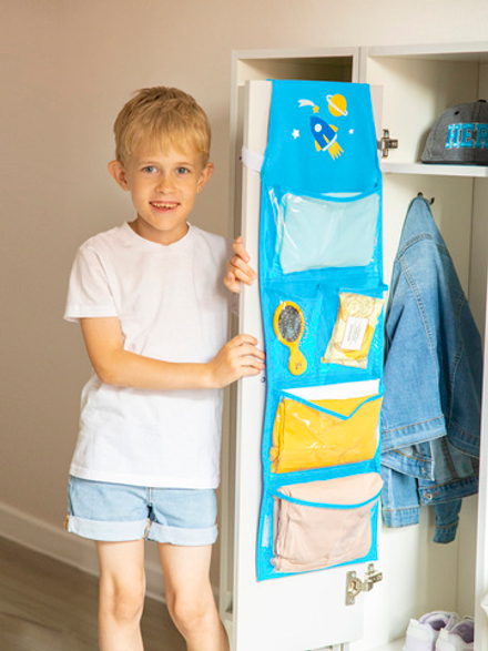 Кармашки в садик 85х24 Космос (голубой)