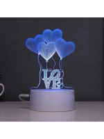 Светильник сенсорный «Четыре сердца» LED 7 цветов USB/от бат