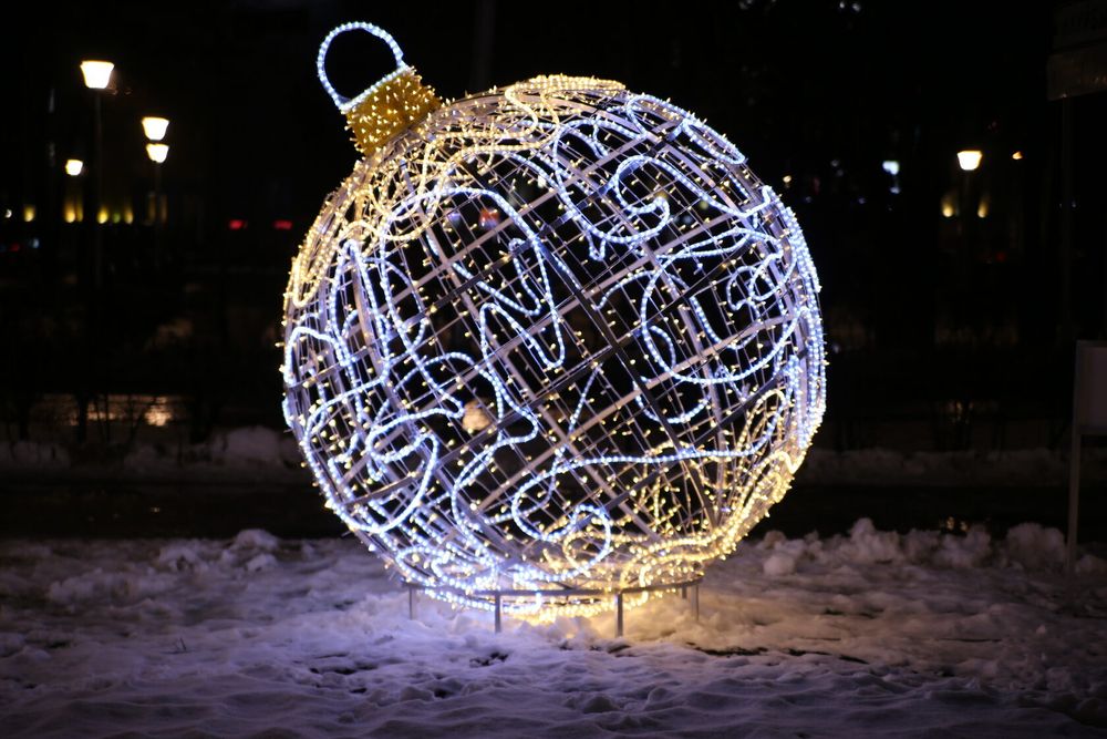 Светодиодный шар елочный