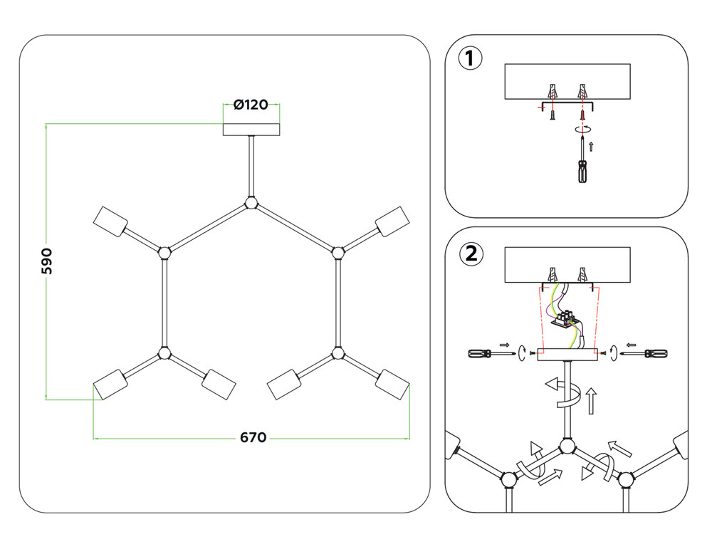 Ambrella Потолочный светильник в стиле лофт Loft TR8038