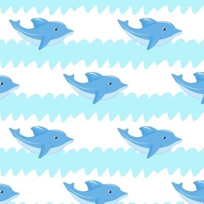 Дельфины и волны