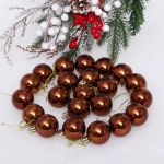 Новогодние шары 4 см (набор 24 шт) «Глянец», шоколад