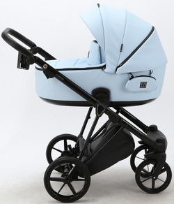 Детская коляска Adamex Porto Deluxe 2 в 1 PO-SA17 (ГОЛУБАЯ КОЖА)