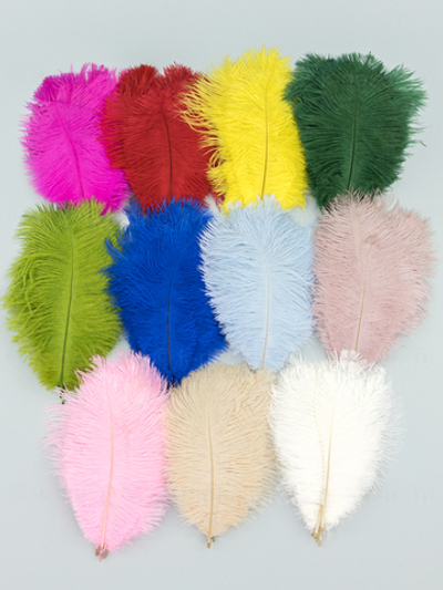 Перья страусиные натуральные (10шт в уп.)