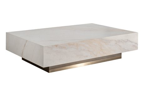 Стол журнальный АГАТ (AGATE) светлый керамический 120x80x29см Garda Decor