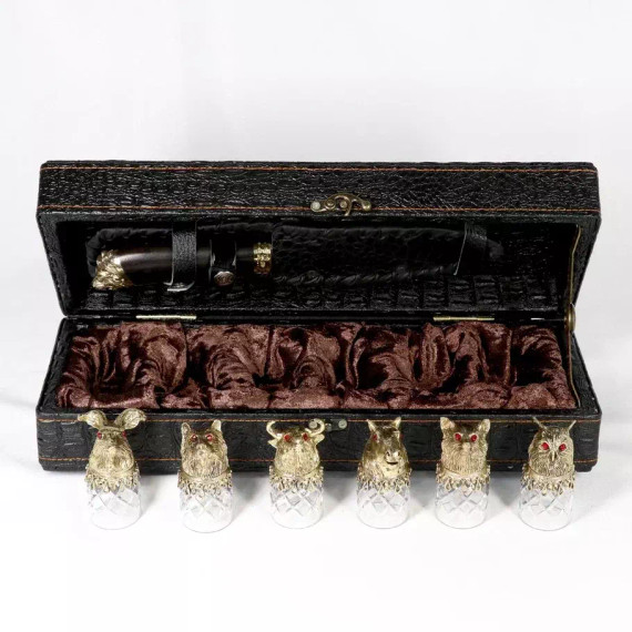 Стопки перевертыши с головами животных (Хрусталь)