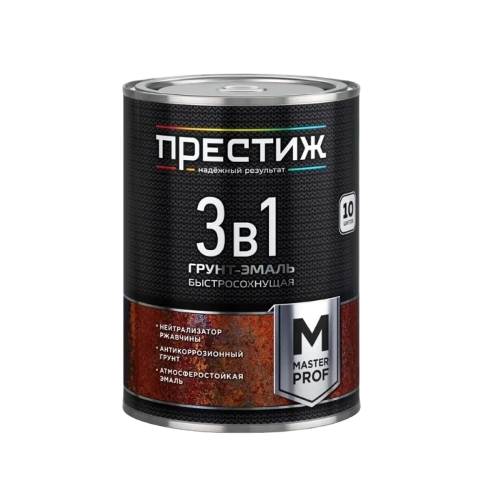 Грунт - эмаль по ржавчине 0,9кг ПРЕСТИЖ черный по низкой цене
