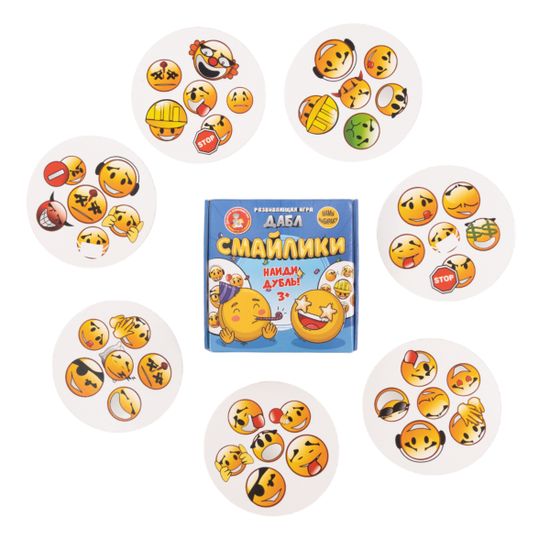 Игра настольная Дабл "Смайлики" (20 карточек)