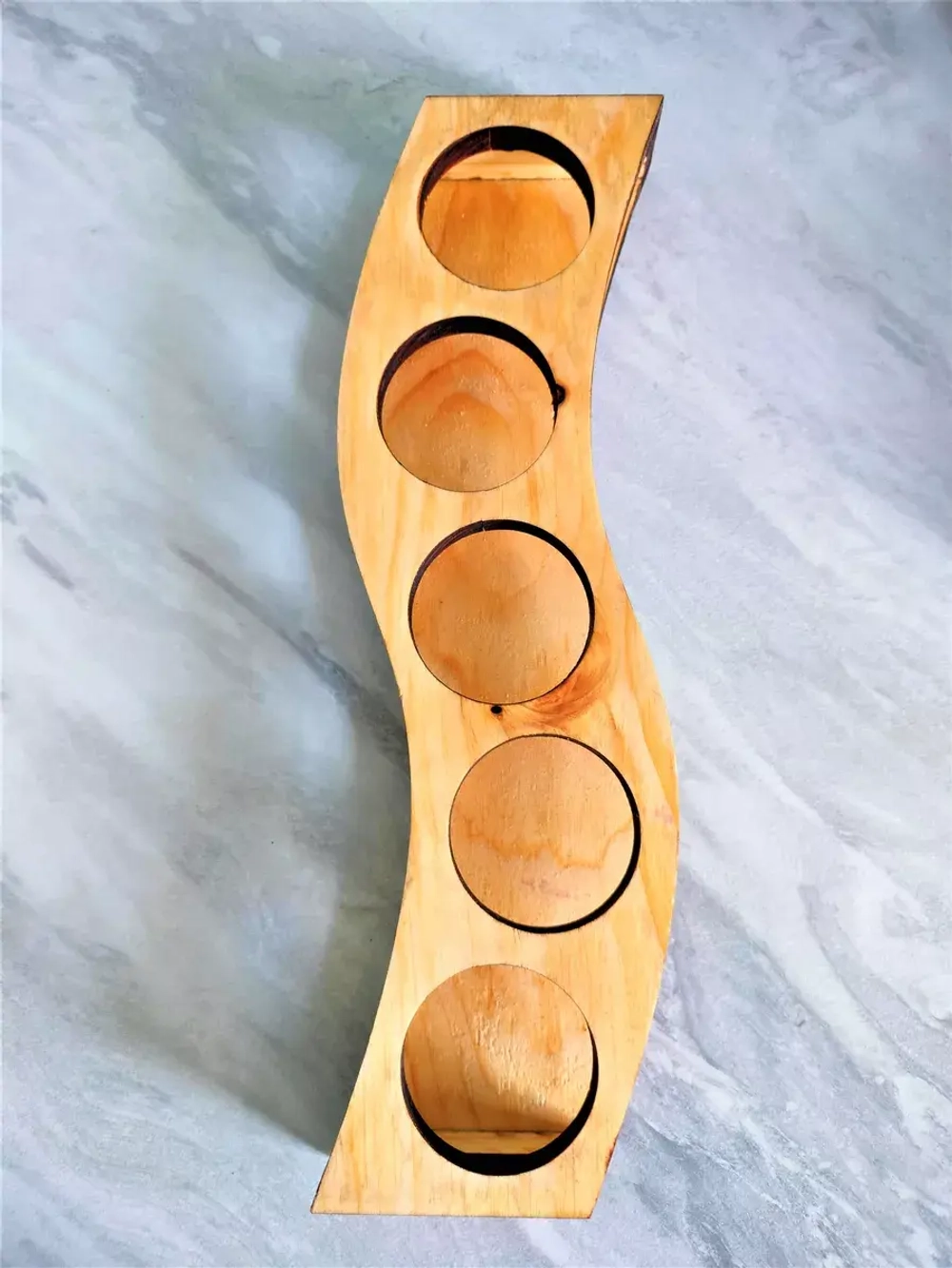 Шотница подставка из кедра с 5 стопками