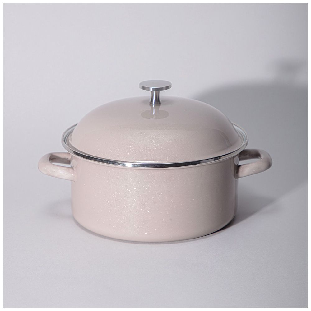 КАСТРЮЛЯ AGNESS ЭМАЛИРОВАННАЯ С ЭМАЛ.КРЫШКОЙ СЕРИЯ "CHARM" 2.6 Л, 22*10 СМ