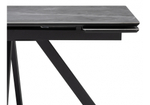 Керамический стол Woodville Вилли 140(200)х80 серый мрамор larka grey, черный, ножки черные