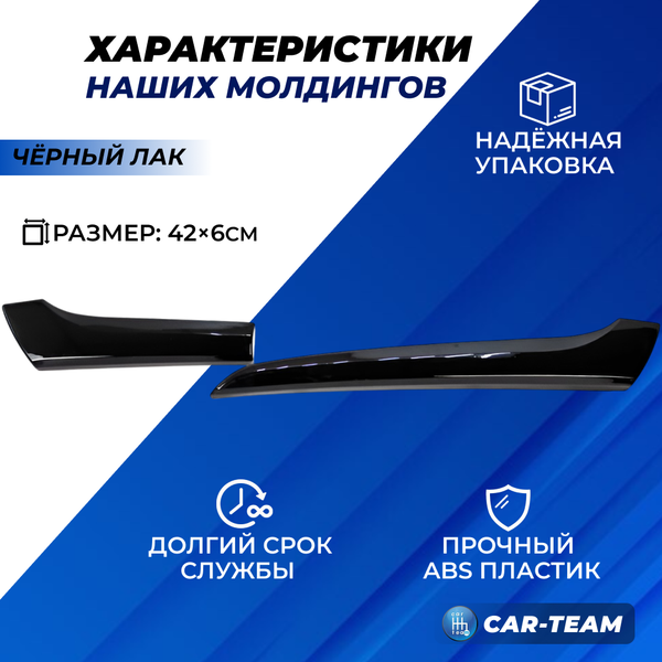 Молдинги салона на панель Лада Калина 2, Гранта FL, черный лак (аналог)