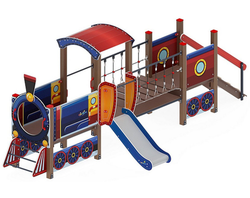 Детский игровой комплекс Паровозик ДИК 1.03.5.02-01 Синий H=750