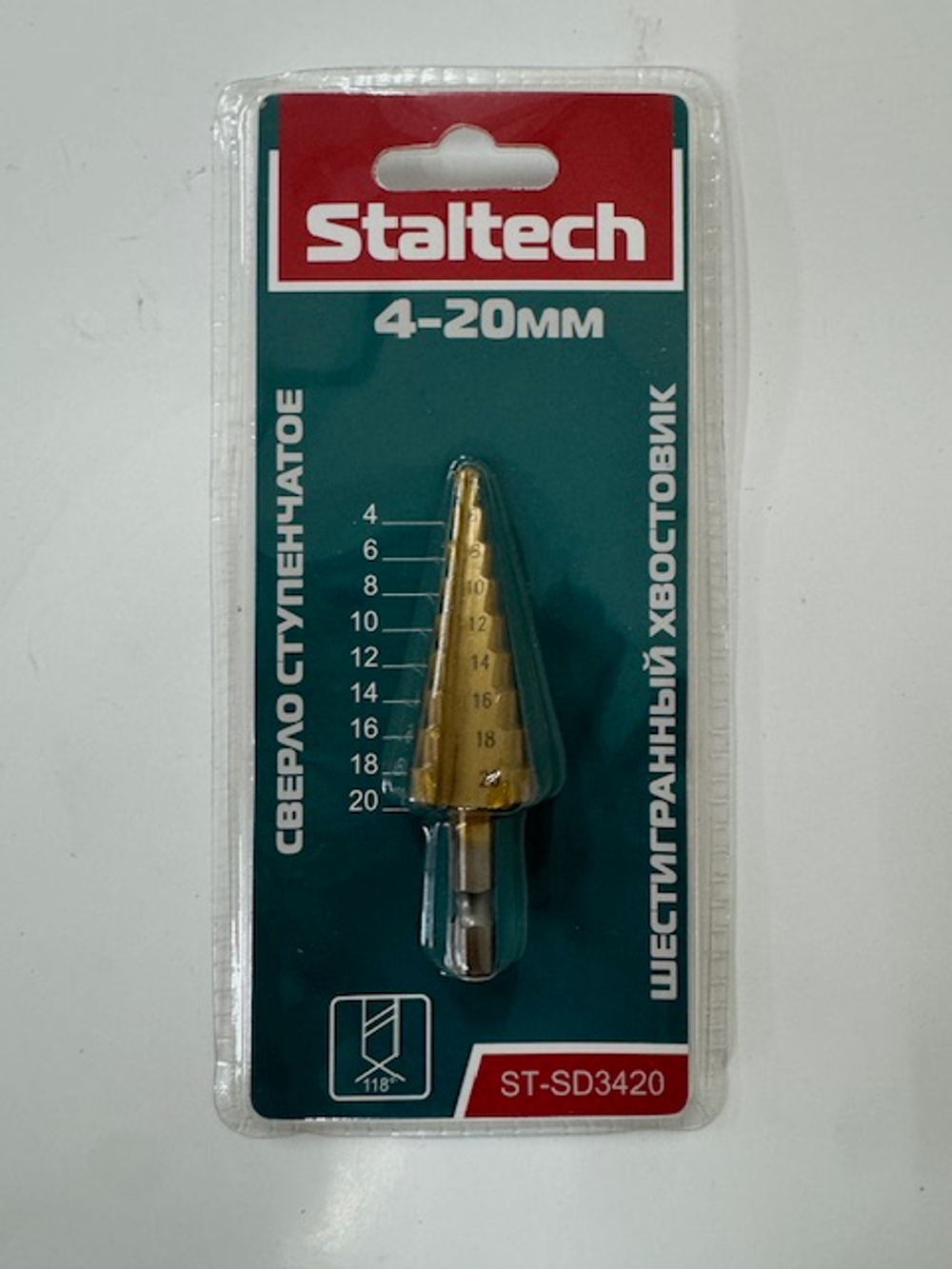 Сверло ступенчатое 4-20 мм Staltech