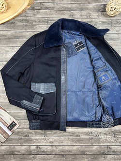 Куртка Angelo Galasso со вставками из кожи крокодила